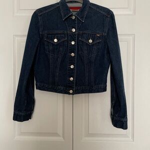 Juniors Fcuk Short Jean Jacket Dark Blue Size Large